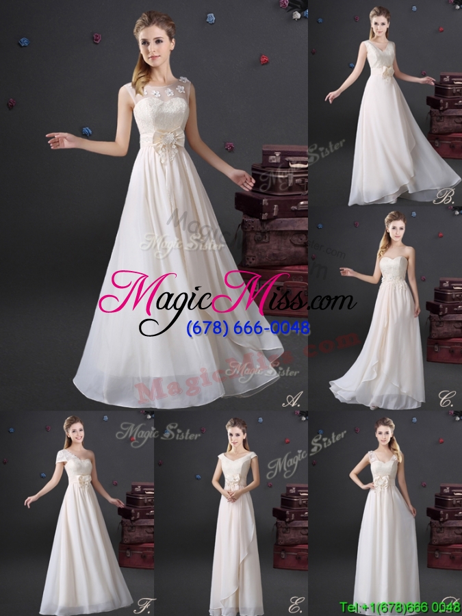 wholesale beautiful applique and laced sweetheart long bridesmaid dress in chiffon