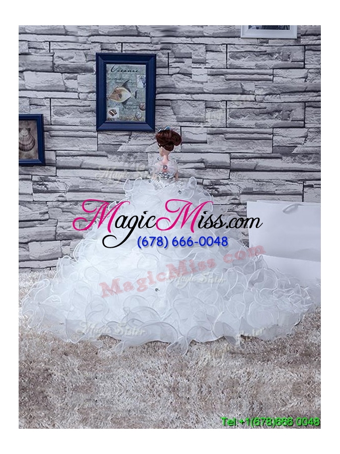 wholesale 2017 unique white quinceanera doll dress in organza