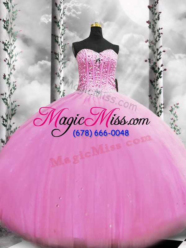 wholesale floor length lilac quinceanera gown tulle sleeveless beading