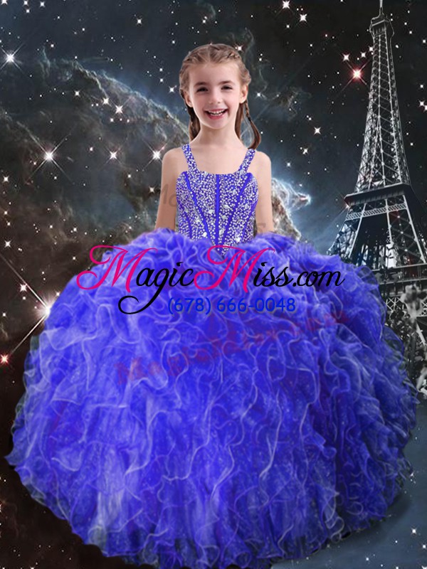 wholesale hot selling sleeveless lace up floor length beading and ruffles 15th birthday dress