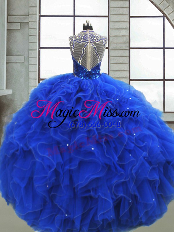 wholesale suitable sleeveless ruffles and sequins zipper quinceanera gowns