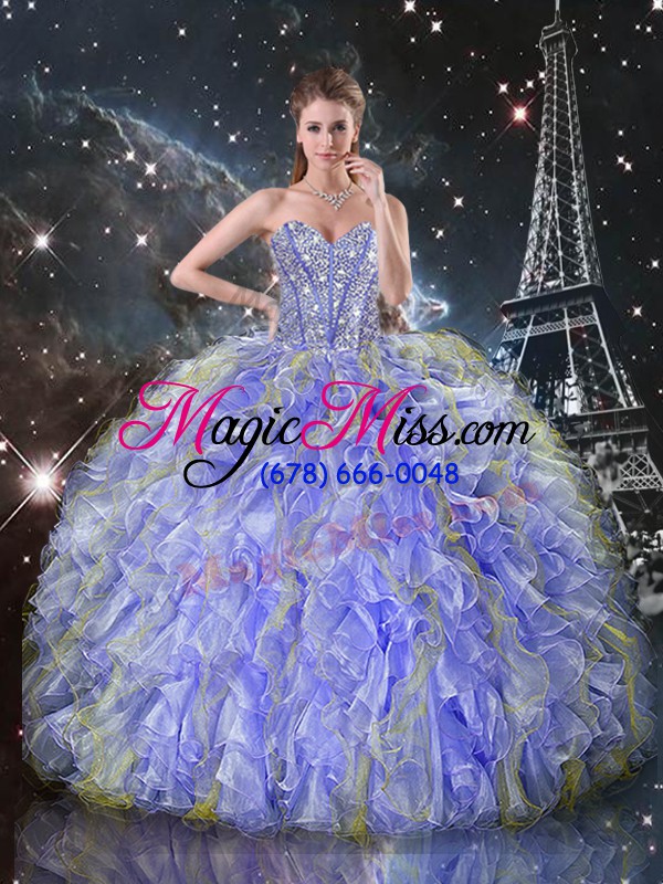 wholesale high end floor length lavender quinceanera dress sweetheart sleeveless lace up
