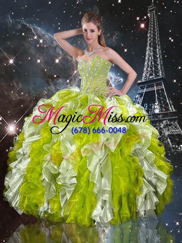 wholesale floor length ball gowns sleeveless multi-color quinceanera dresses lace up