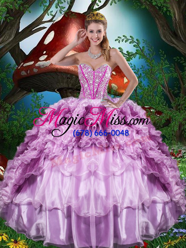 wholesale lovely floor length ball gowns sleeveless multi-color quinceanera dress lace up