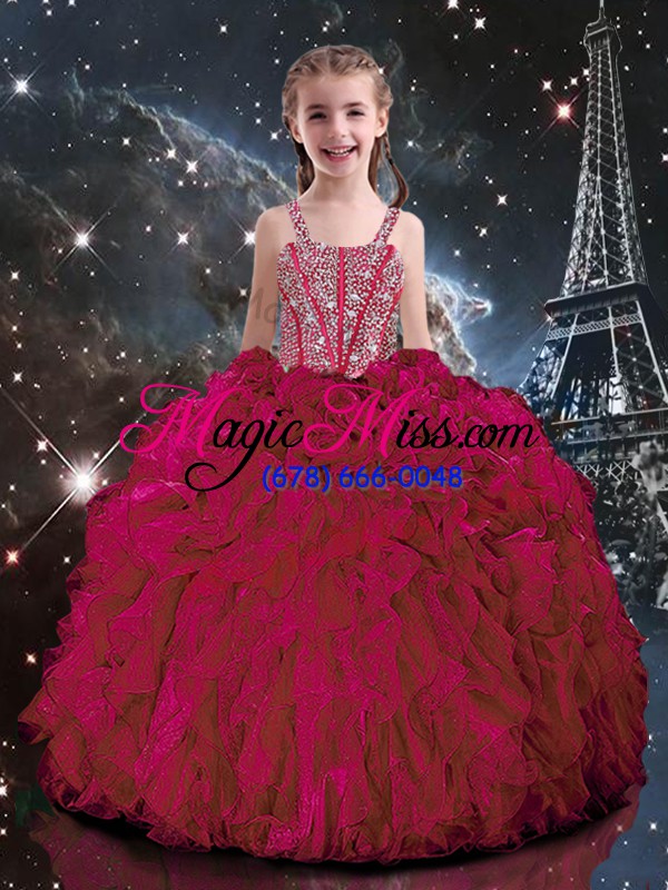 wholesale sleeveless lace up floor length beading and ruffles 15 quinceanera dress