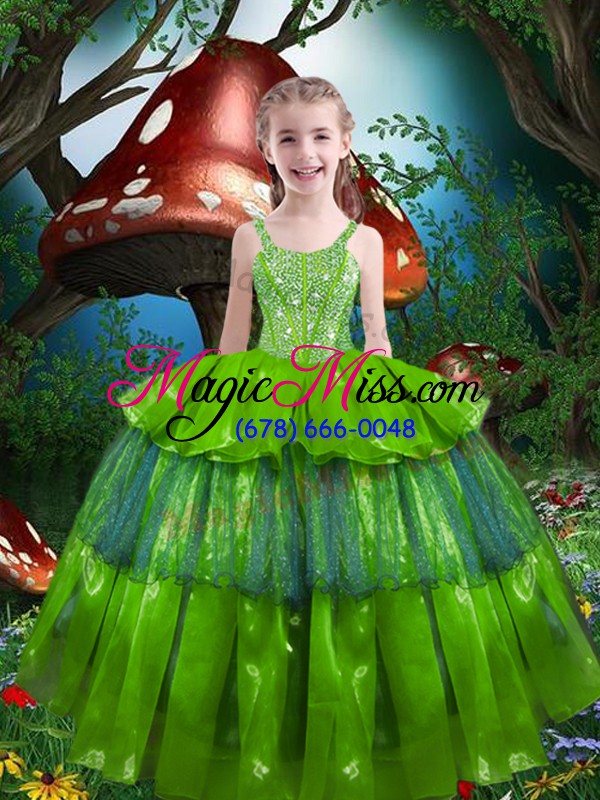 wholesale new arrival olive green sleeveless organza lace up vestidos de quinceanera for military ball and sweet 16 and quinceanera