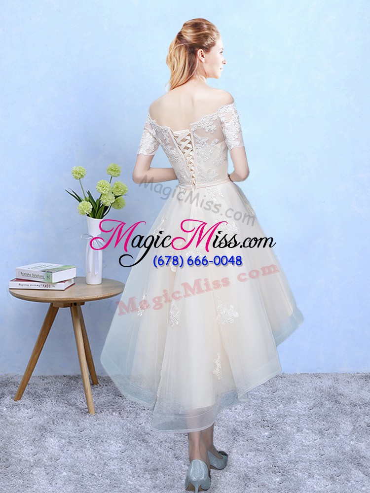 wholesale white off the shoulder lace up appliques dama dress for quinceanera sleeveless