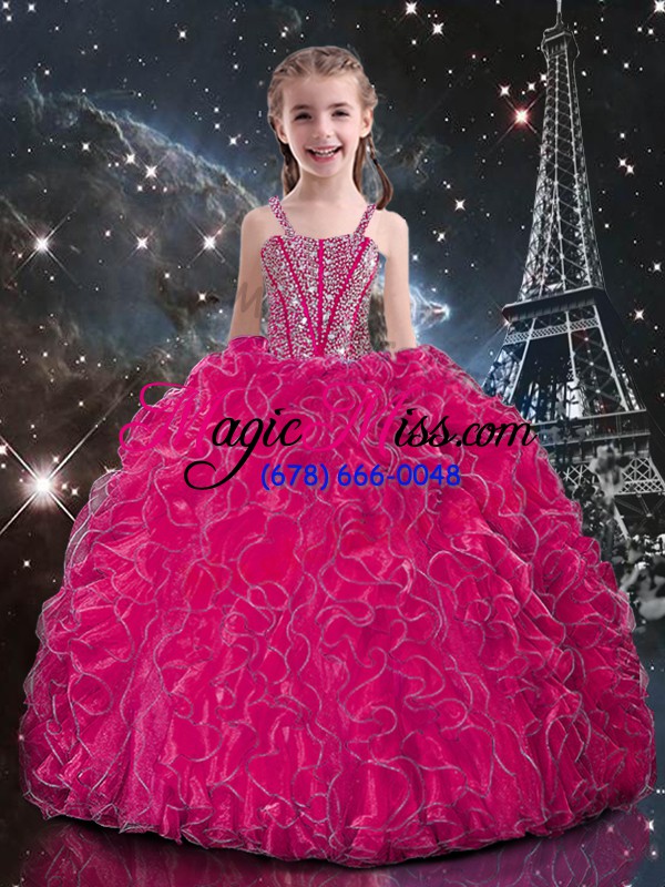 wholesale perfect hot pink sweetheart lace up beading and ruffles sweet 16 dress sleeveless
