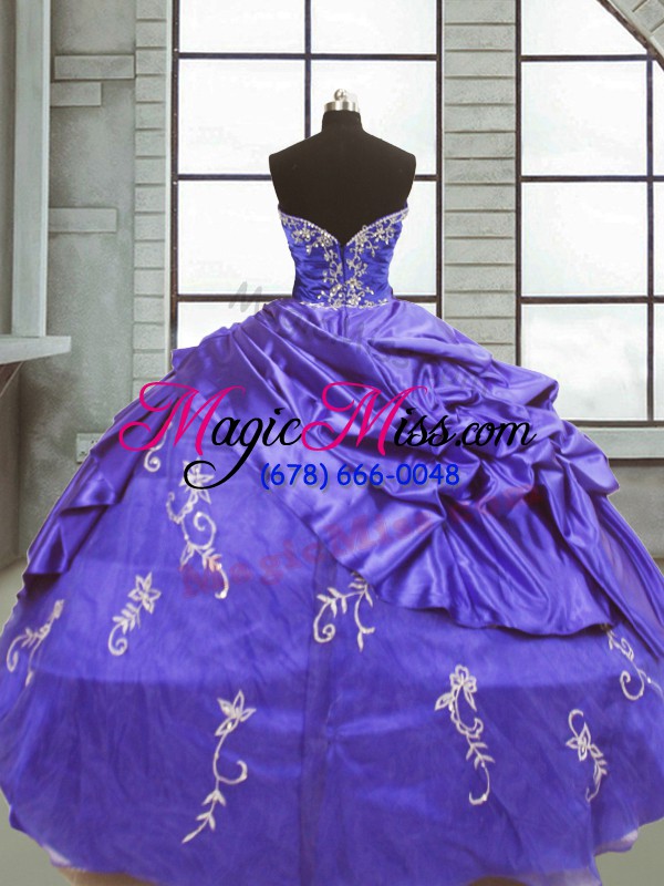 wholesale beauteous purple sleeveless appliques and pick ups floor length sweet 16 dress