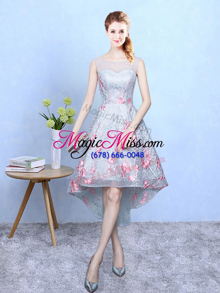 wholesale stylish sleeveless embroidery zipper vestidos de damas