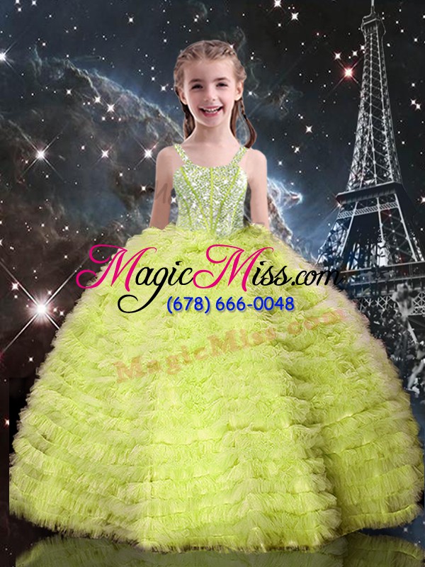 wholesale yellow green quince ball gowns military ball and sweet 16 and quinceanera with beading and ruffles sweetheart sleeveless lace up