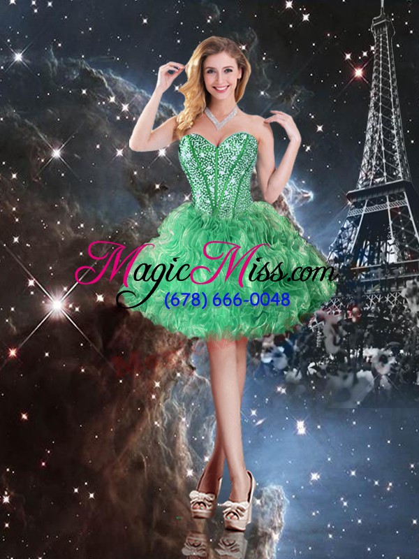wholesale eye-catching sweetheart sleeveless lace up sweet 16 dresses green organza