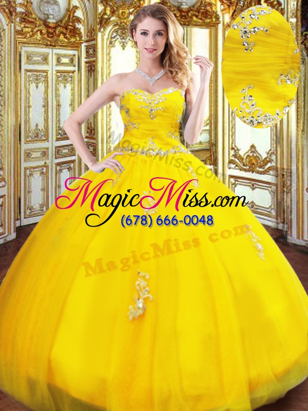 wholesale sleeveless beading and appliques lace up sweet 16 dresses