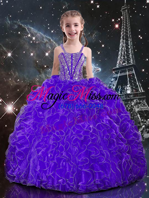 wholesale best purple 15th birthday dress military ball and sweet 16 and quinceanera with beading and ruffles sweetheart sleeveless lace up