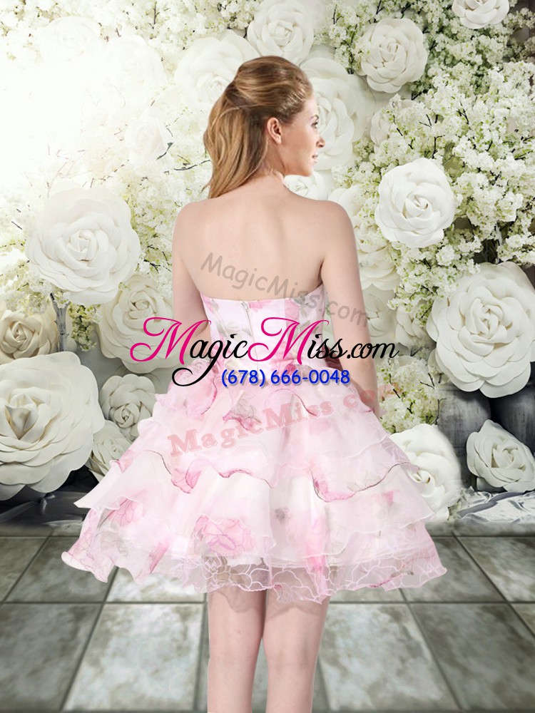 wholesale multi-color zipper wedding gown hand made flower sleeveless mini length