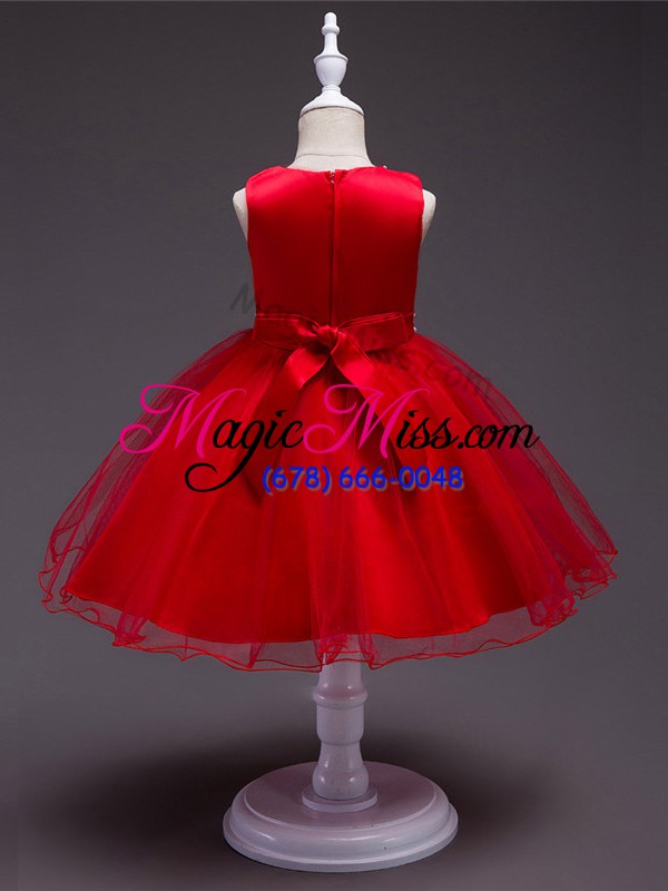 wholesale elegant baby pink zipper scoop beading flower girl dresses organza sleeveless
