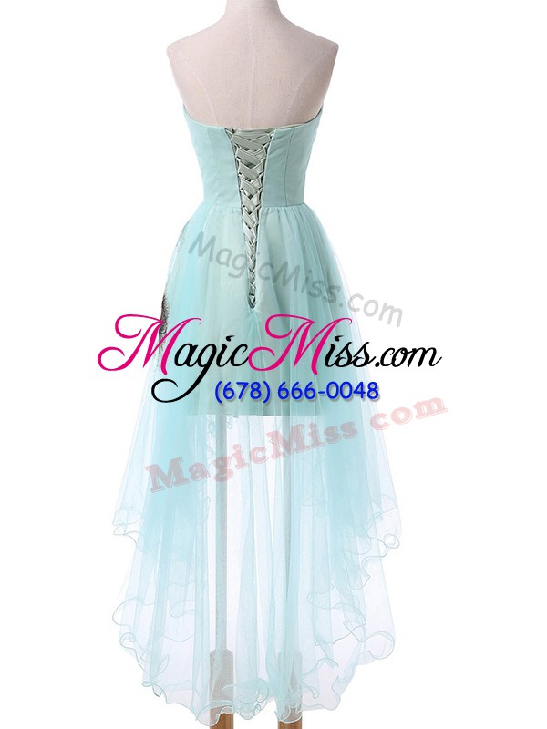 wholesale gorgeous sleeveless appliques lace up prom party dress