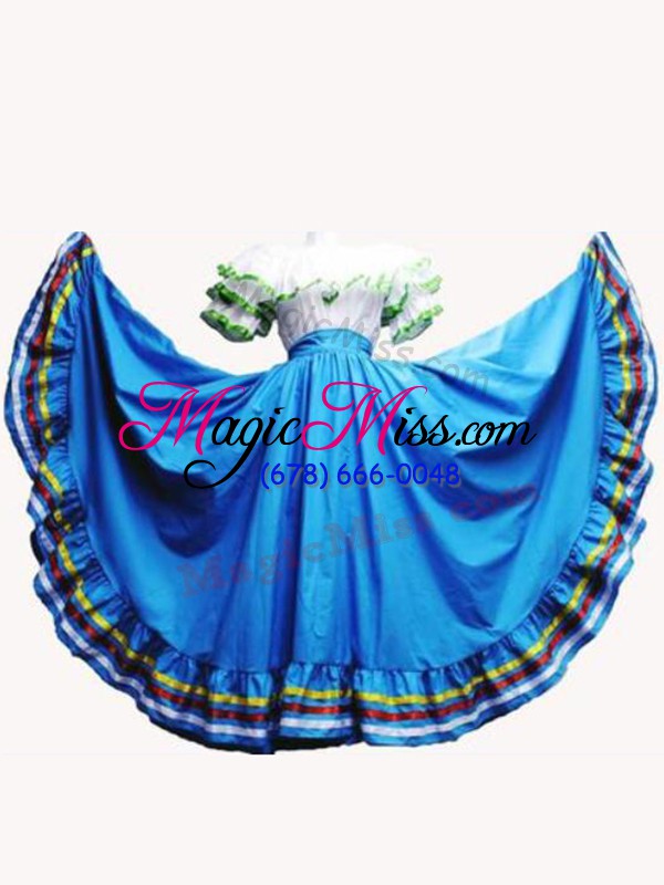 wholesale inexpensive off the shoulder sleeveless lace up vestidos de quinceanera baby blue taffeta