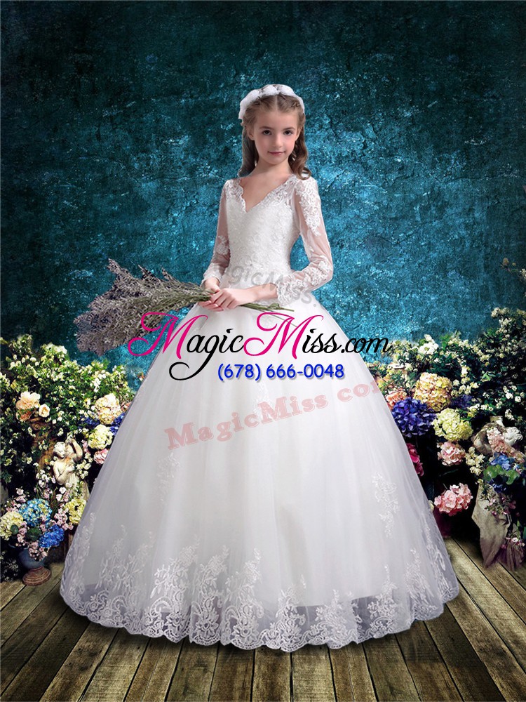 wholesale attractive 3 4 length sleeve lace lace up toddler flower girl dress