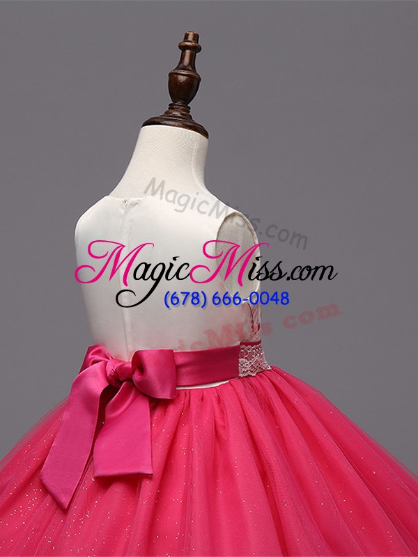 wholesale organza sleeveless knee length kids formal wear and appliques and hand made flower