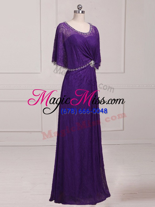 wholesale sleeveless beading and appliques zipper mother of the bride dress