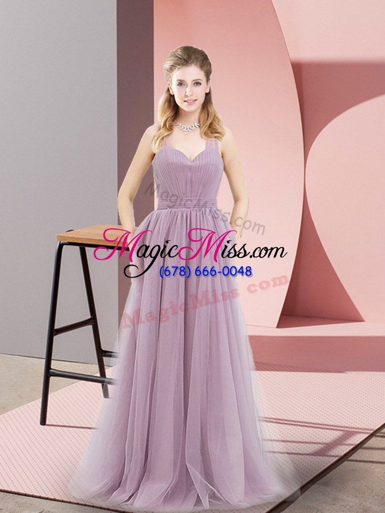 wholesale edgy floor length lilac halter top sleeveless zipper