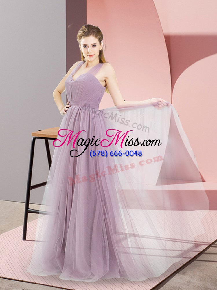 wholesale edgy floor length lilac halter top sleeveless zipper