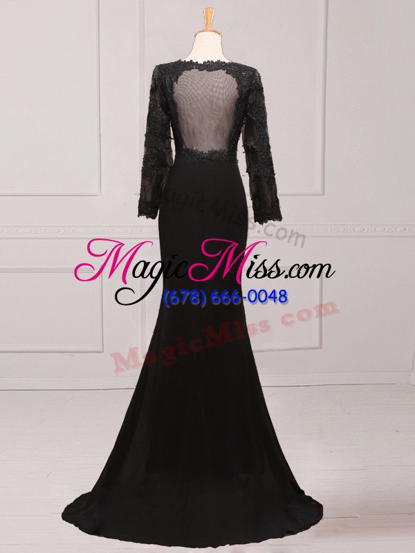 wholesale red scoop zipper lace and appliques mother of bride dresses brush train long sleeves