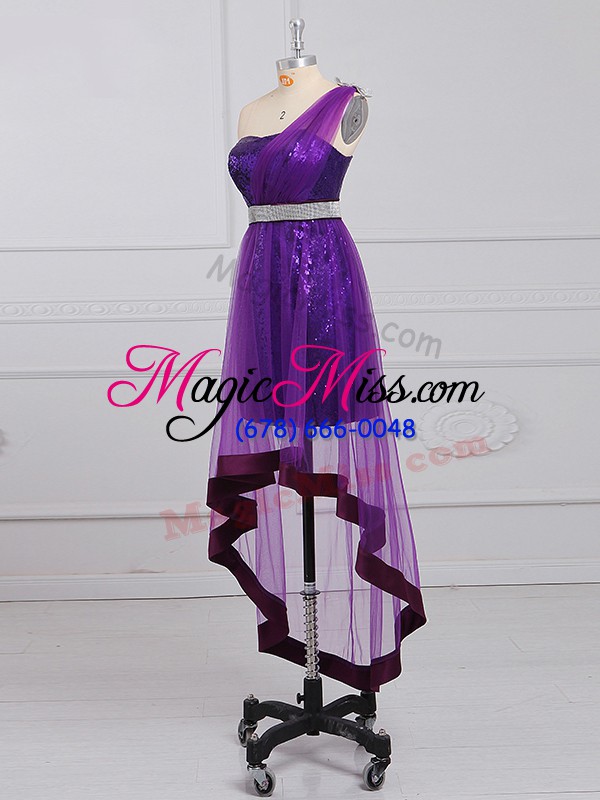 wholesale lovely empire sleeveless purple dress for prom zipper