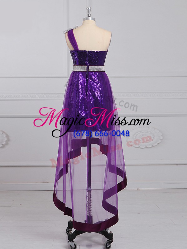 wholesale lovely empire sleeveless purple dress for prom zipper