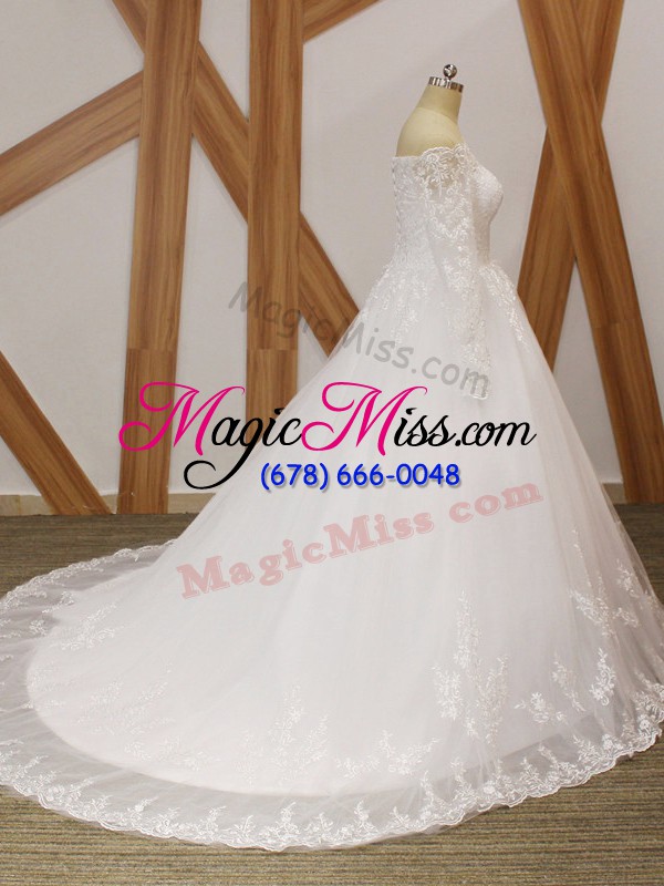 wholesale organza long sleeves wedding gowns court train and beading and appliques