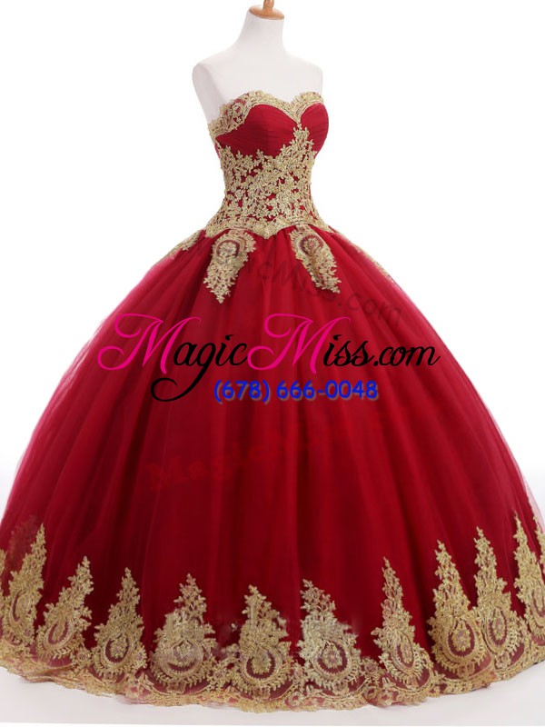 wholesale wine red sleeveless ruffles and sequins floor length sweet 16 dresses