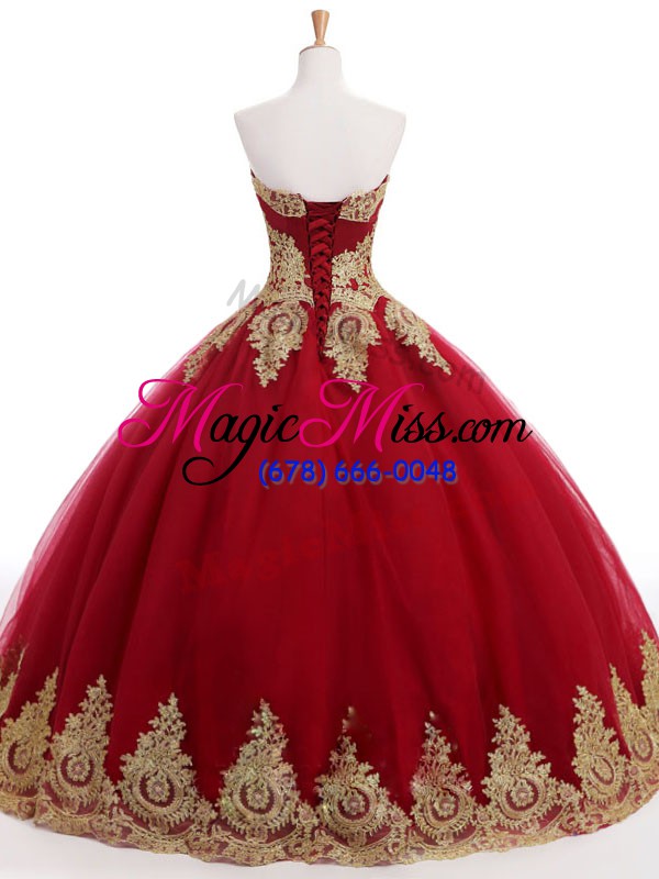 wholesale wine red sleeveless ruffles and sequins floor length sweet 16 dresses
