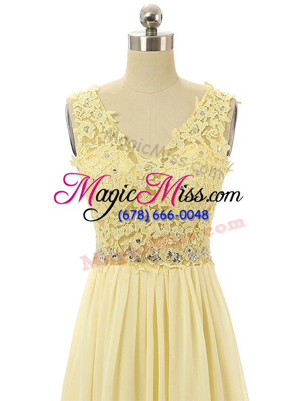 wholesale hot selling sleeveless zipper floor length beading and lace and appliques