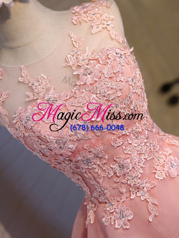 wholesale sumptuous pink ball gowns lace vestidos de damas lace up organza sleeveless mini length