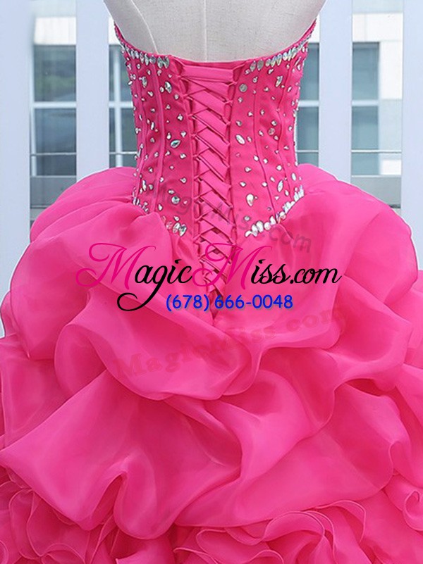 wholesale beauteous sleeveless beading and ruffles and pick ups lace up quinceanera gown