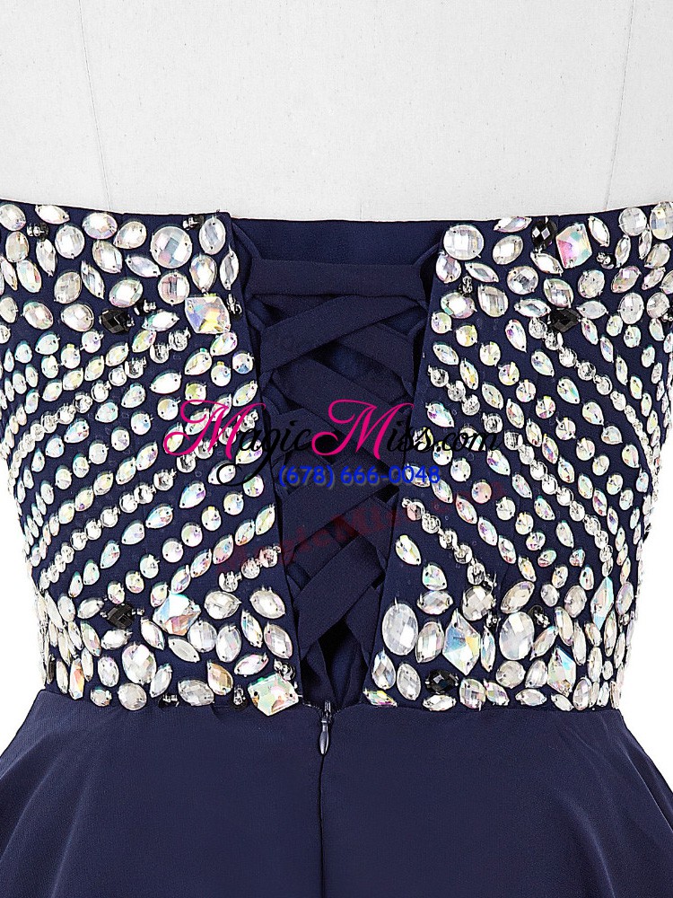 wholesale sleeveless lace up mini length beading club wear