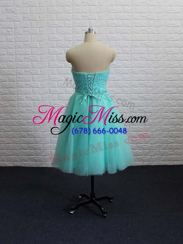wholesale free and easy apple green lace up sweetheart beading military ball dresses for women tulle sleeveless