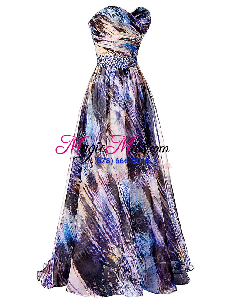wholesale beading and ruching homecoming dress multi-color side zipper sleeveless