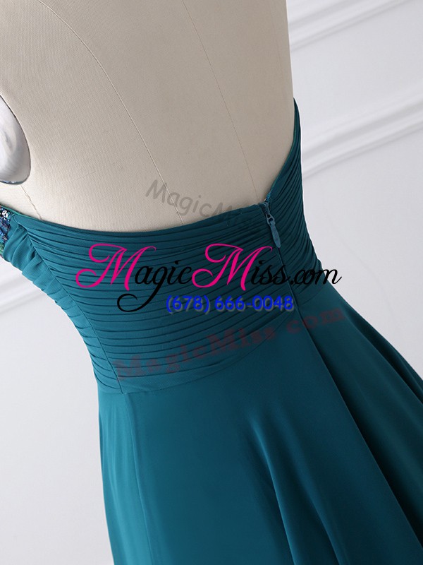 wholesale beauteous sleeveless sequins and ruching zipper mother of groom dress