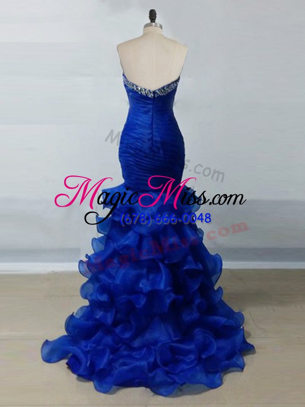 wholesale dynamic floor length royal blue womens evening dresses sweetheart sleeveless zipper
