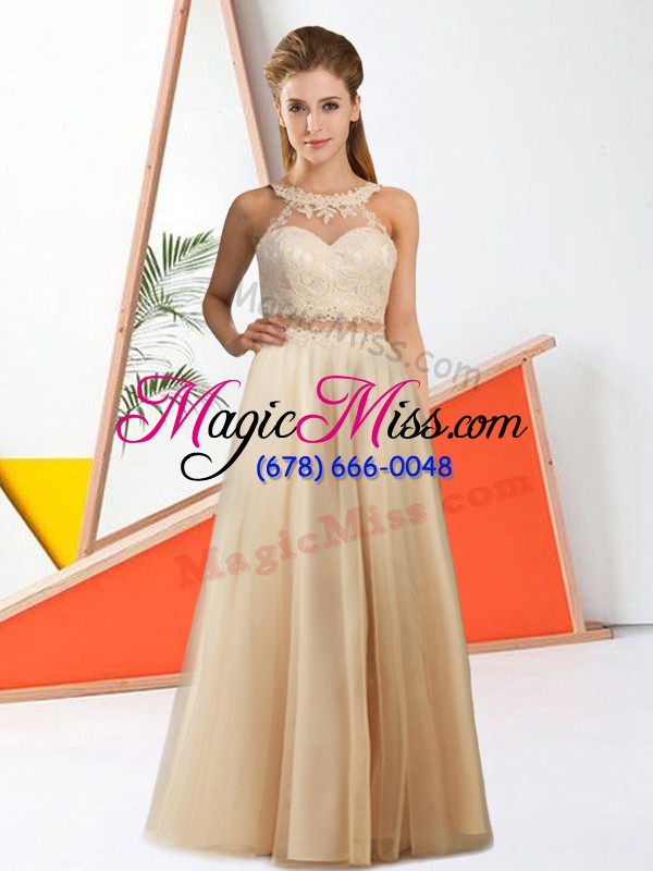 wholesale wonderful floor length champagne wedding guest dresses halter top sleeveless zipper