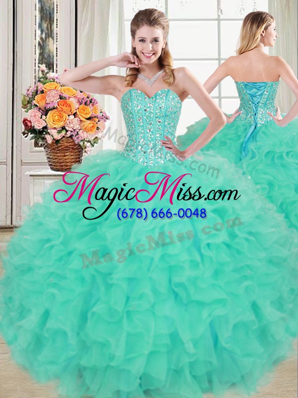 wholesale floor length turquoise quinceanera dresses sweetheart sleeveless lace up