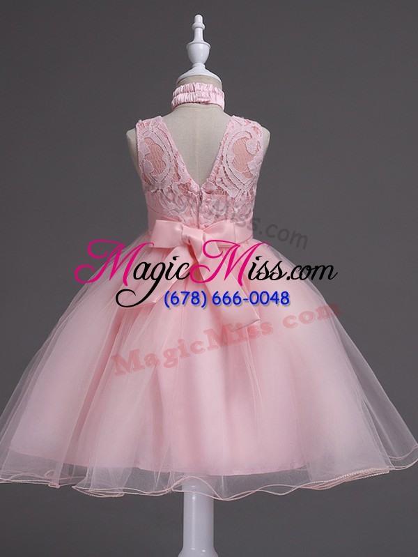 wholesale custom fit baby pink little girls pageant dress wholesale wedding party with beading and appliques scoop sleeveless zipper