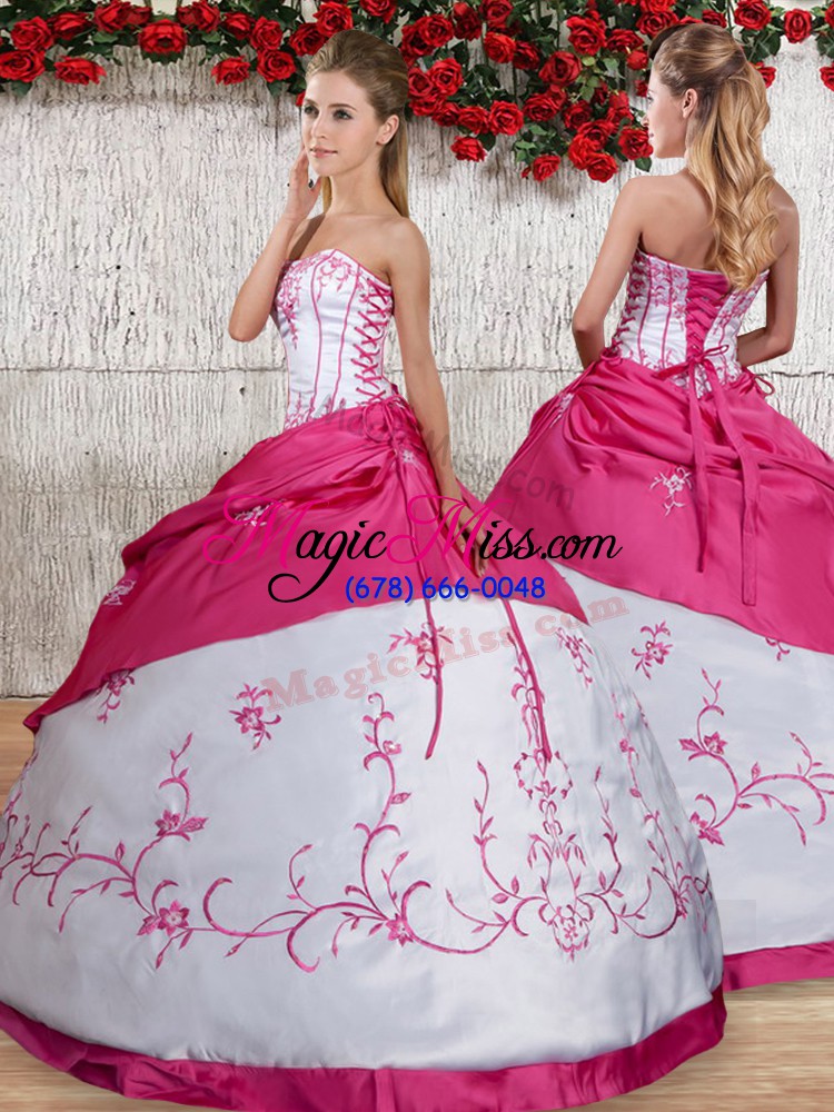 wholesale sleeveless lace up floor length embroidery and pick ups sweet 16 quinceanera dress