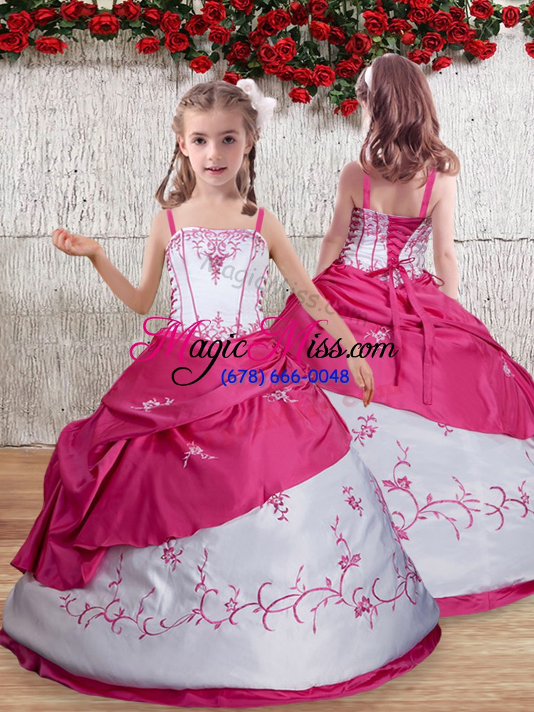 wholesale sleeveless lace up floor length embroidery and pick ups sweet 16 quinceanera dress