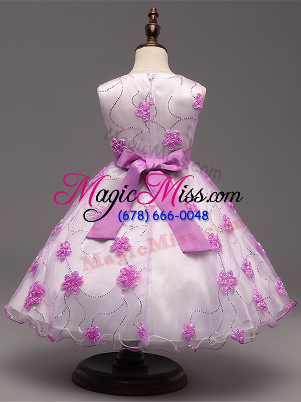 wholesale classical ball gowns flower girl dresses for less white scoop tulle sleeveless knee length zipper