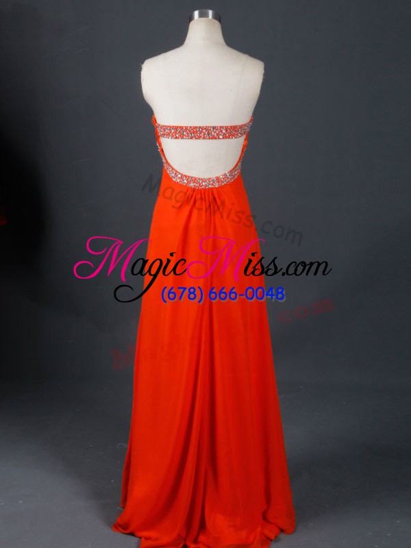 wholesale best selling coral red sleeveless beading floor length juniors party dress