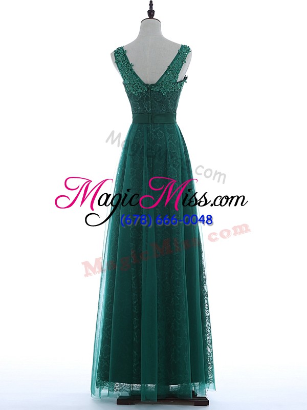 wholesale classical floor length red prom dress v-neck sleeveless zipper
