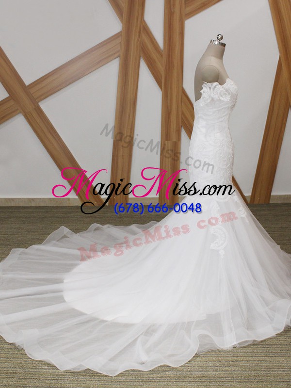 wholesale white short sleeves court train beading wedding dress